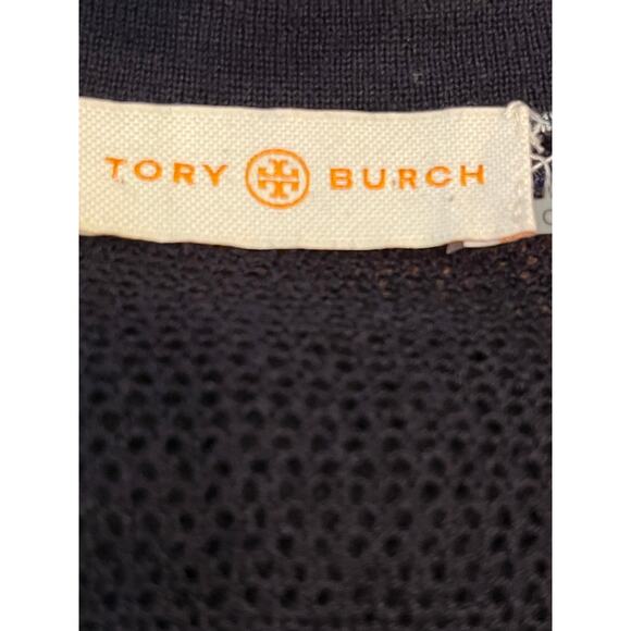 Tori Burch Women's Small Blue/Gray 100% Merino Wool Embroidered Sweater Vest - Picture 2 of 7